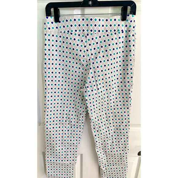 Crazy Larry Pants - Krazy Larry Pull On Pants Cropped Straight Leg Diamond Pattern Women's 10